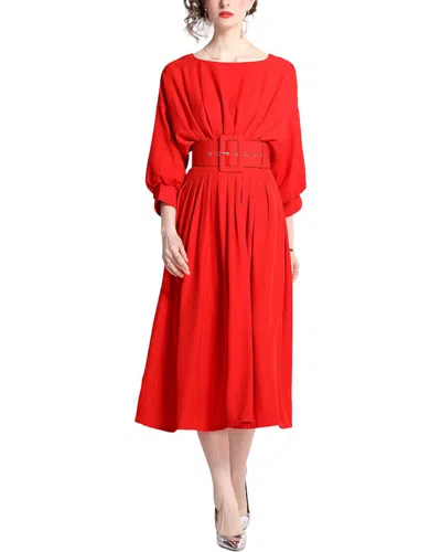 Dza Midi Dress In Red