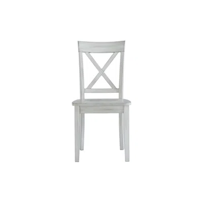 Furnizzeme Wooden Dining Chair With X Shaped Back, Set Of 2, White