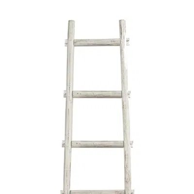 Furnizzeme Transitional Style Wooden Decor Ladder With 6 Steps, White