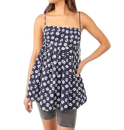 Free People Molly Tunic Top In Indigo Combo In Blue