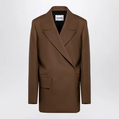 Jil Sander Brown Wool Double-breasted Jacket In Brown