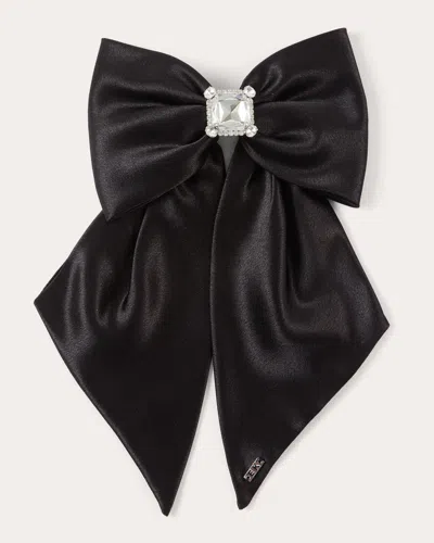 Eugenia Kim Women's Tracy Satin Crystal Bow Barrette In Black