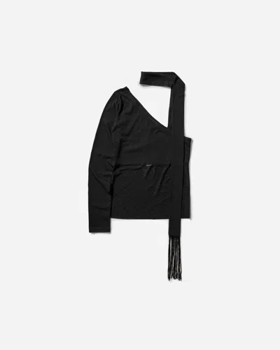 Nii Hai Women S Asymmetric Neck Tie Top In Black
