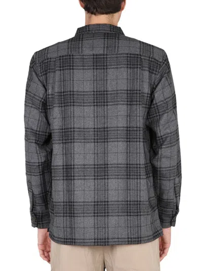 Universal Works Buttoned Plaid Shirt In Grey