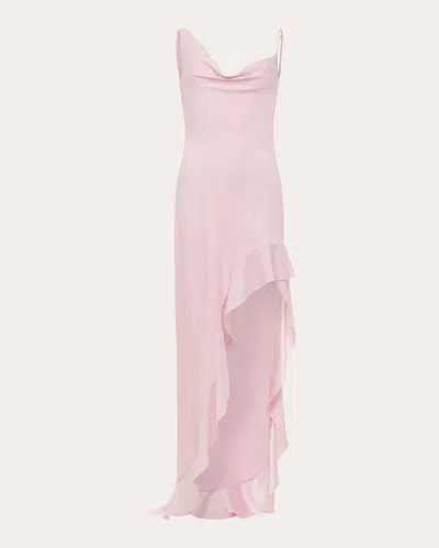 Azeeza Women's Daphne Asymmetric Draped Stretch-charmeuse Gown In Pink