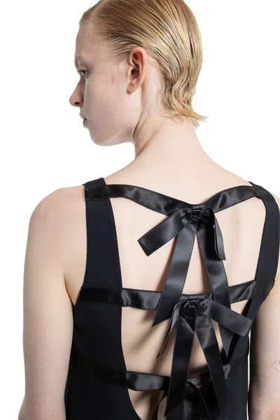 Prada Triangle-logo Mini Dress In Black