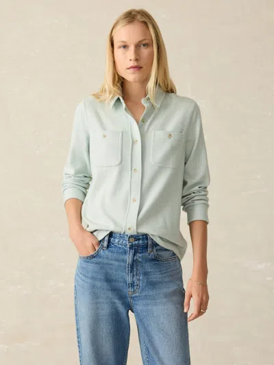 Faherty Legend Sweater Shirt In Jadeite Twill In Jadeite Twill