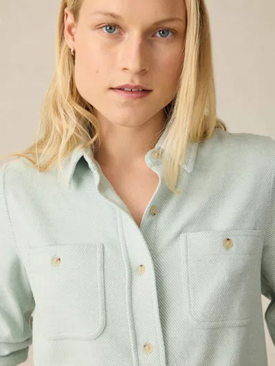 Faherty Legend Sweater Shirt In Jadeite Twill In Jadeite Twill