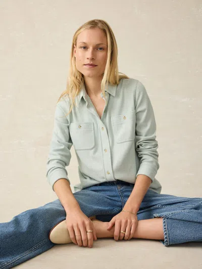 Faherty Legend Sweater Shirt In Jadeite Twill In Jadeite Twill