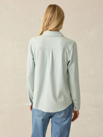 Faherty Legend Sweater Shirt In Jadeite Twill In Jadeite Twill