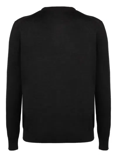Kiton Long-sleeved Sweater In Black