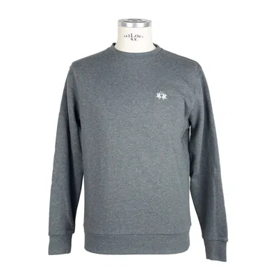 La Martina Gray Cotton Sweater In Gray