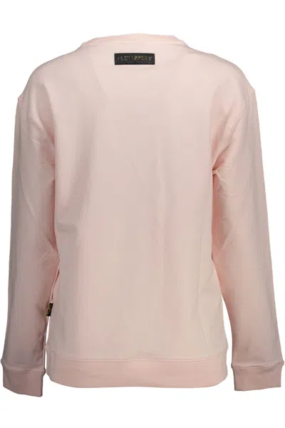 Plein Sport Pink Cotton Sweater In Pink