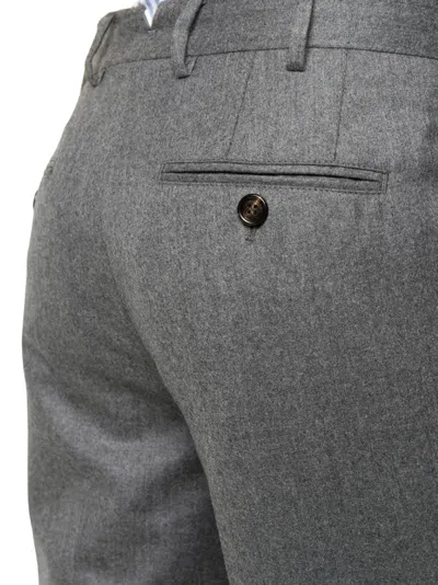 Brunello Cucinelli Wool Tailored Trousers With Multiple Pockets In Gray