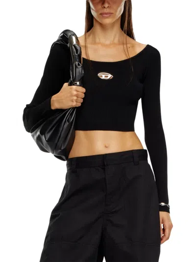 Diesel Red Top Cropped M-vera-ls In Black