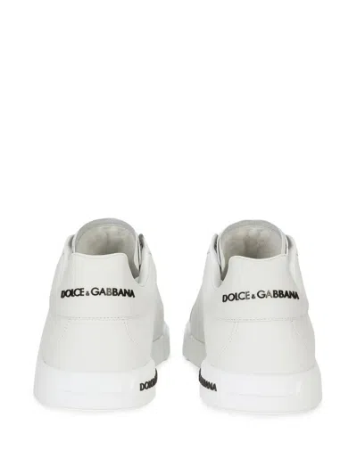 Dolce & Gabbana Leather Sneakers With Lateral Logo Patch