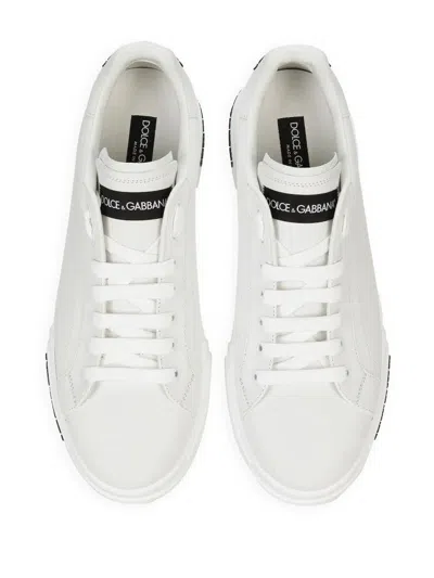 Dolce & Gabbana Leather Sneakers With Lateral Logo Patch