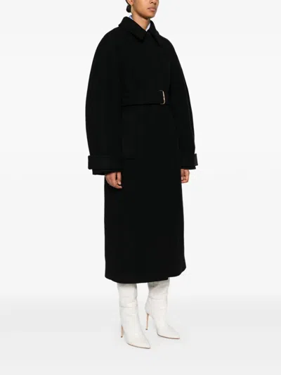 Jacquemus Le Manteau Bari Wool Belt Coat In Black
