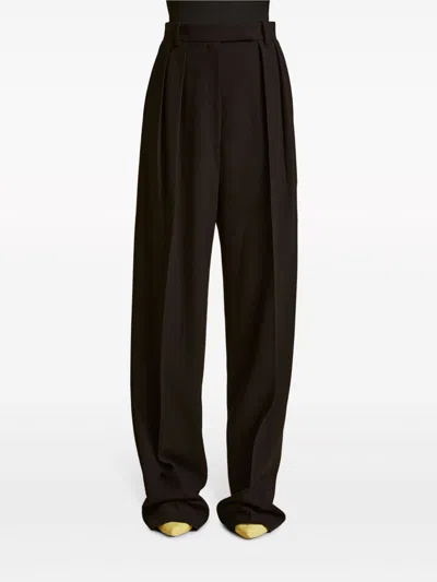 Khaite Cessie Pleated High-waisted Trousers