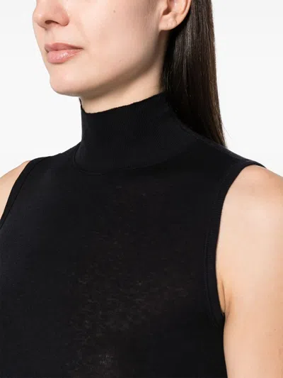 Lemaire Ribbed Polo Neck Tank Top
