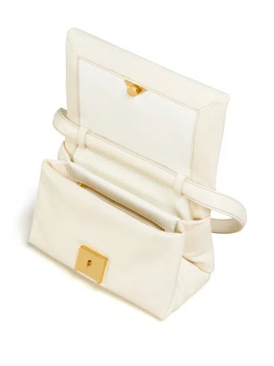 Marni Small Prisma Leather Shoulder Bag In Neutral