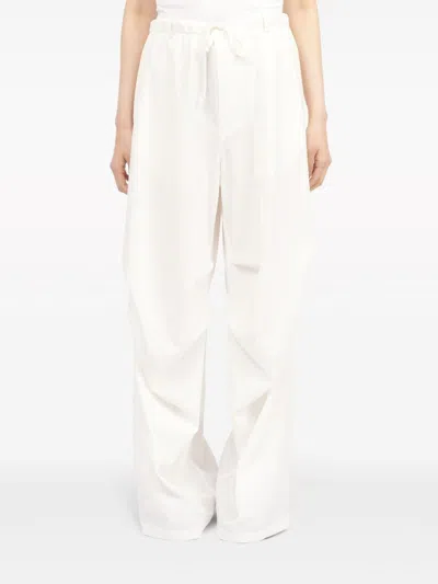 Mm6 Maison Margiela Wide-leg Twill Trousers - Women's - Polyester/spandex/elastane