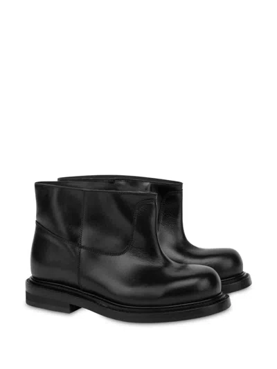 Moschino Calf Ankle Boots Olivia In Black