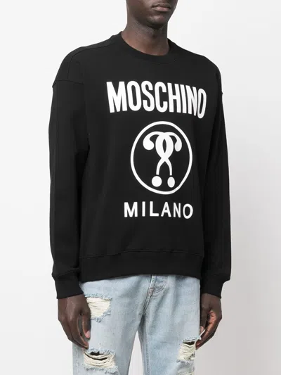 Shop Moschino Organic Cotton Sweatshirt With Logo Print