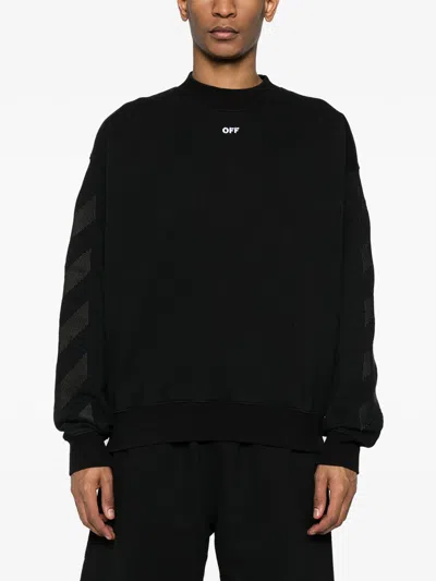 Off-white Logo Printed Crewneck Sweatshirt In Black