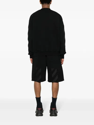 Off-white Logo Printed Crewneck Sweatshirt In Black