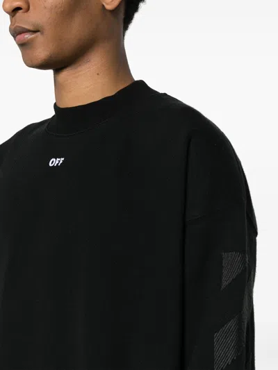 Off-white Logo Printed Crewneck Sweatshirt In Black