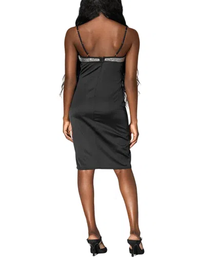 Oseree Oséree Black Stretch Satin Dress