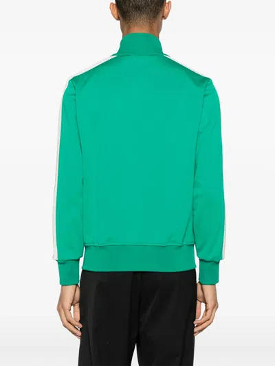 Palm Angels Striped Collar Ribbed Cuffs Pockets Sweater