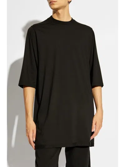 Rick Owens Drkshdw 'jumbo' Black Crewneck T-shirt With Oversized Band In Cotton Man