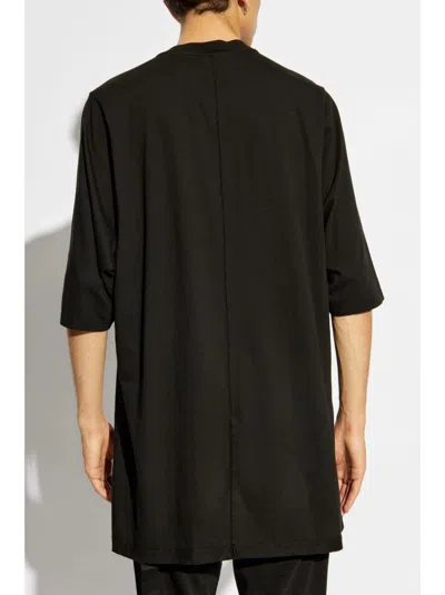 Rick Owens Drkshdw 'jumbo' Black Crewneck T-shirt With Oversized Band In Cotton Man
