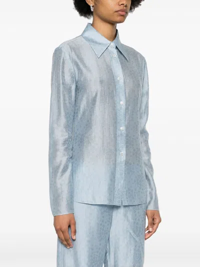 Rodebjer Carmen Floral-embroidered Shirt In Blue