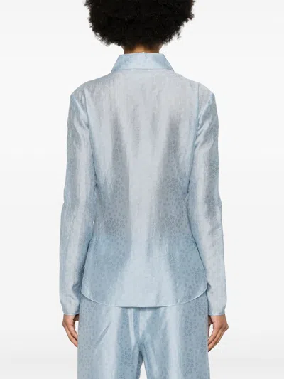 Rodebjer Carmen Floral-embroidered Shirt In Blue