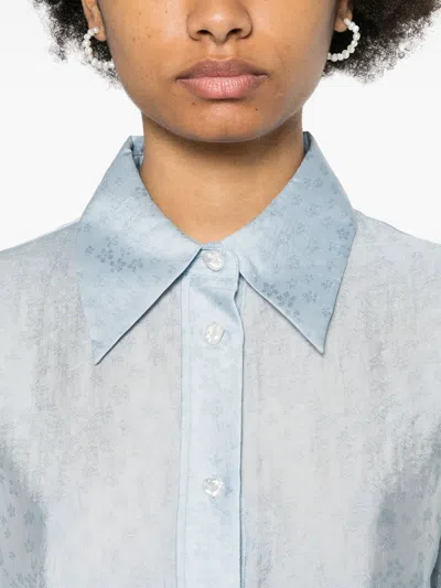 Rodebjer Carmen Floral-embroidered Shirt In Blue