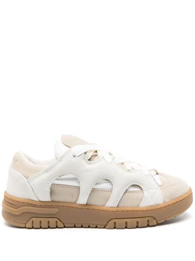Santha Curb Panelled Leather Sneakers