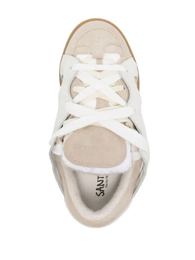 Santha Curb Panelled Leather Sneakers