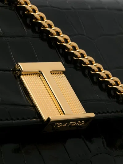 Shop Tom Ford Shoulder Bag With Crocodile Effect