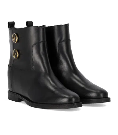 VIA ROMA 15 VIA ROMA 15 SANTA MONICA BLACK ANKLE BOOT WITH BUTTONS 