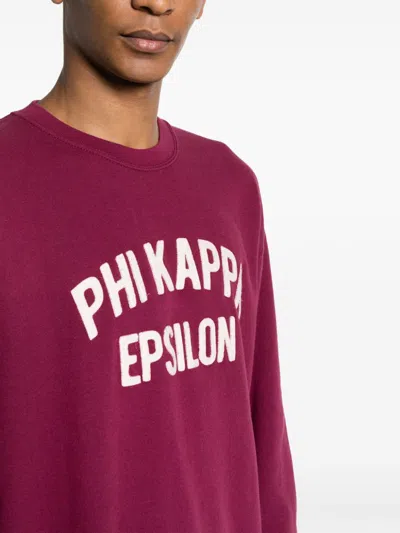 Wild Donkey Logo-patch Drop-shoulder Sweatshirt In Burgundy