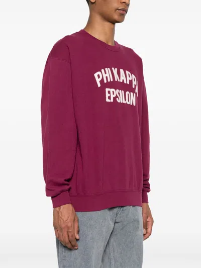 Wild Donkey Logo-patch Drop-shoulder Sweatshirt In Burgundy