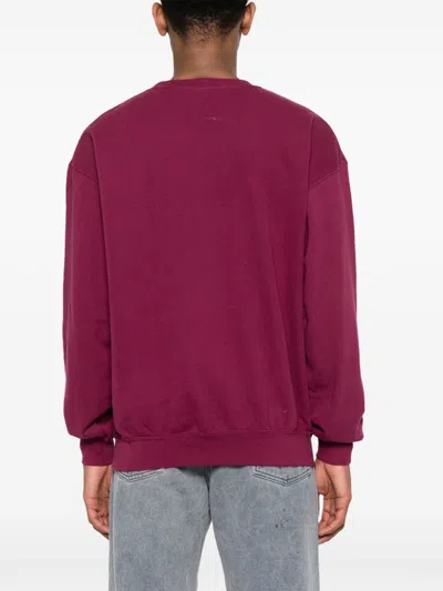 Wild Donkey Logo-patch Drop-shoulder Sweatshirt In Burgundy