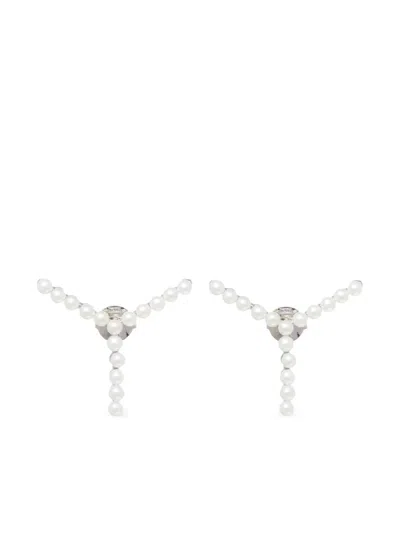 Y/project Mini Y Earrings Decorated With Fake Pearls