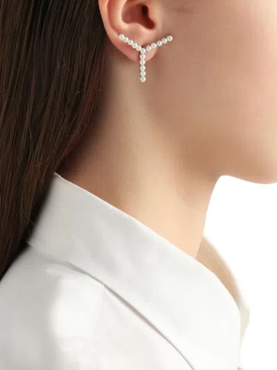 Y/project Mini Y Earrings Decorated With Fake Pearls
