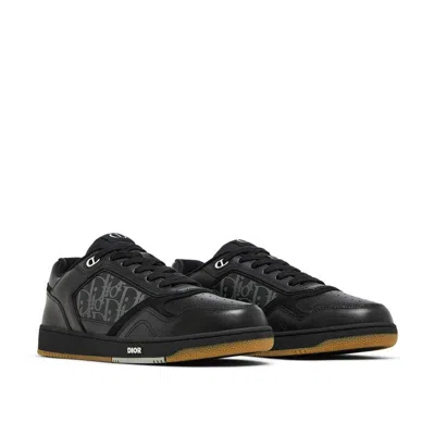 Shop Dior Oblique Leather Sneakers Men In Black