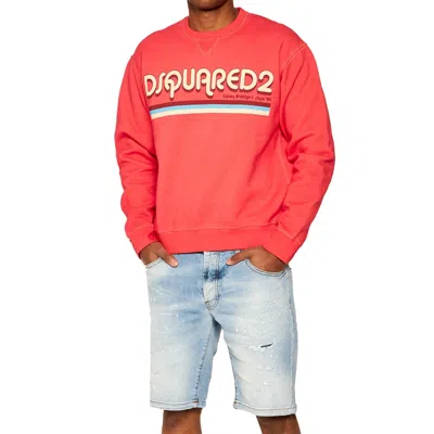 Shop Dsquared2 Cotton Logo Sweatshirt Men In Pink