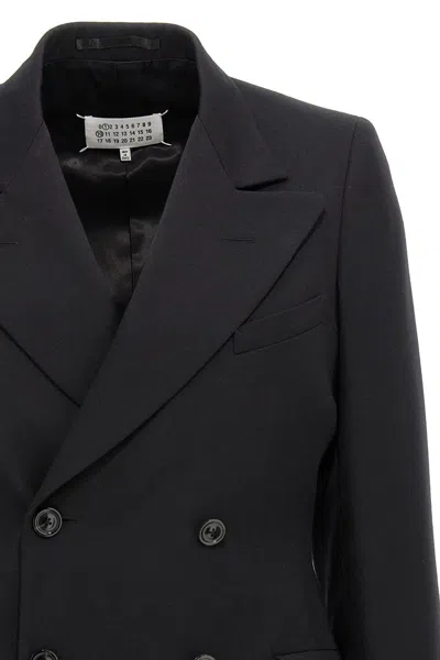 Maison Margiela Double-breasted Blazer Blazer And Suits Black In Black